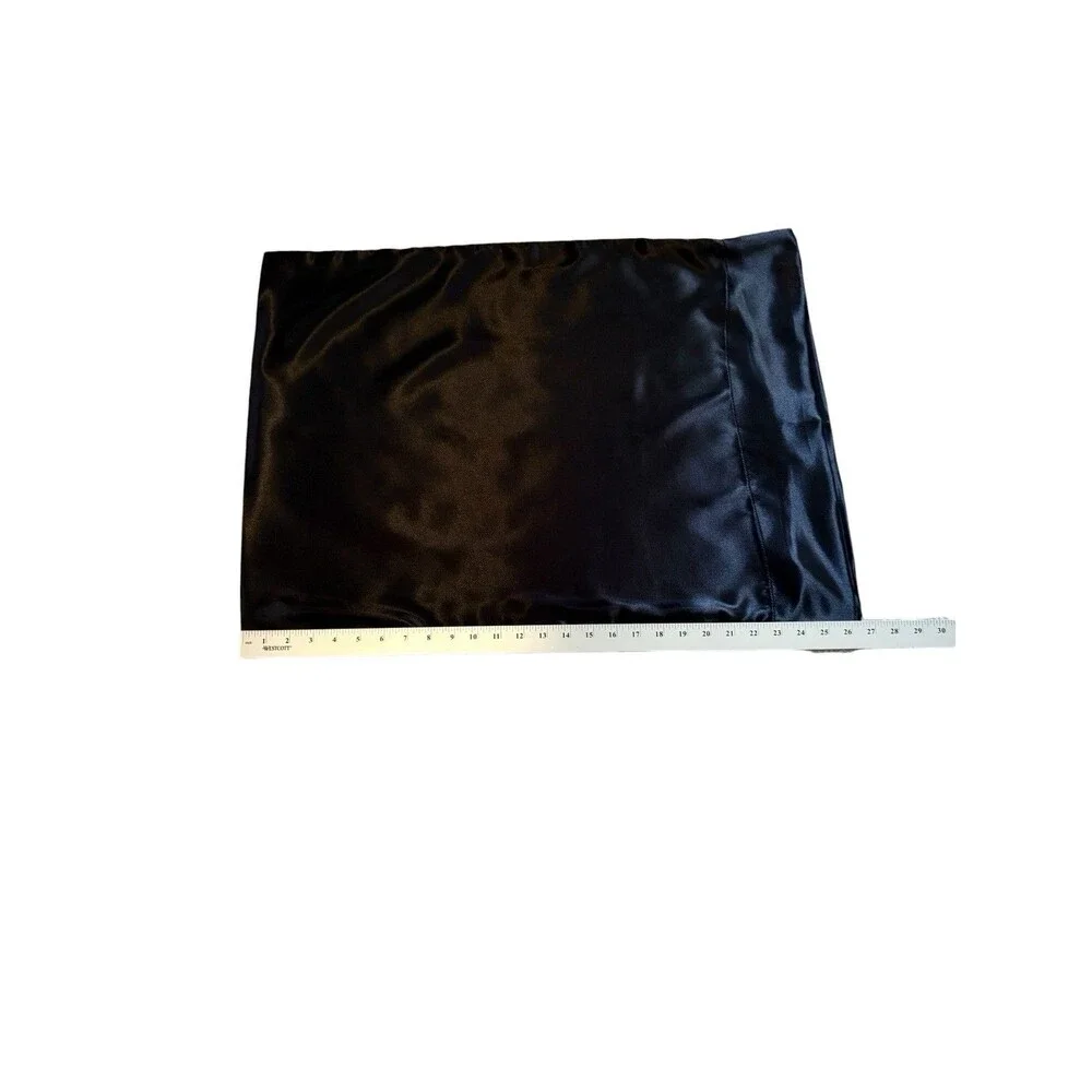 CozyLux Standard Pillowcase 20” X 26”  100% Microfiber Satin Black Pack of 2